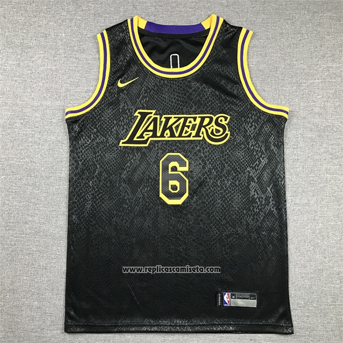 Camiseta Nino Los Angeles Lakers LeBron James #6 Mamba 2021-22 Negro